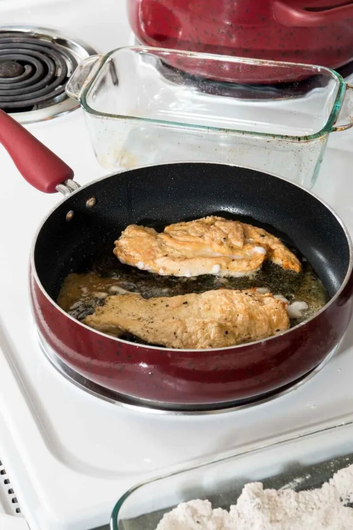 brown the chicken in a pan